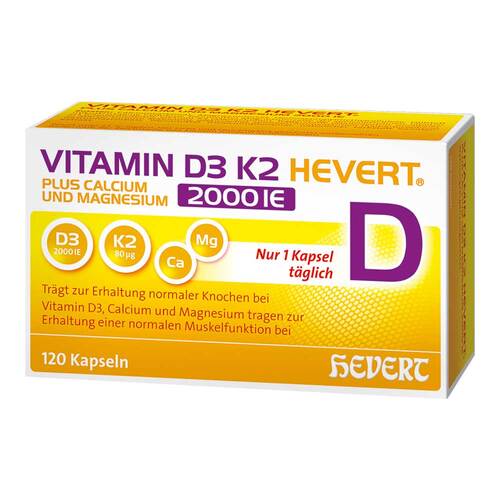 Vitamin D3 K2 Hevert + Calcium und Magnesium 2000 IE Kapseln - 1