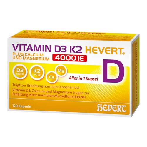 Vitamin D3 K2 Hevert + Calcium und Magnesium 4000 IE Kapseln - 1