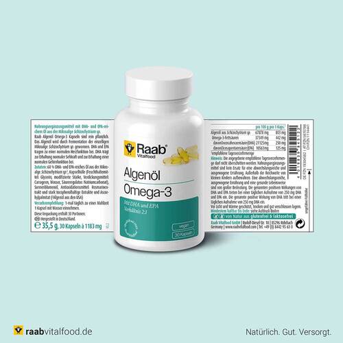 Raab Vitalfood Algenöl Omega-3 Kapseln - 5