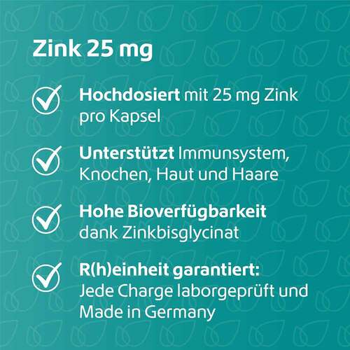 Zink 25 mg Immunsystem Plus hochdosiert + vegan Kapseln  - 2