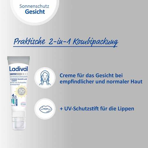 Ladival Aktiv Sonnenschutz Creme &amp; Stift LSF 50 +  - 4