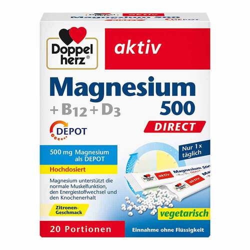 Doppelherz Magnesium 500 + B12 + D3 Depot Direct Pell. - 1