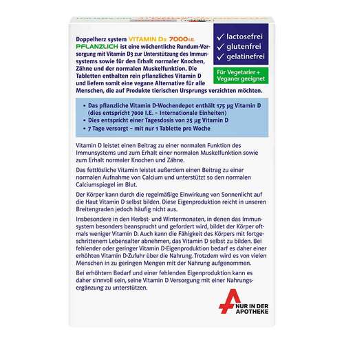 Doppelherz Vitamin D3 7000 I.E. pflanzlich sys.TAB - 4