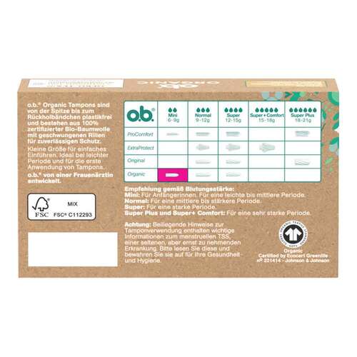 O.B. Tampons Organic mini - 2