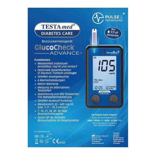 Testamed Glucocheck Advance BZ MG Starterset BT - 4