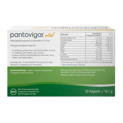 Pantovigar vital Kapseln mit N&auml;hrstoffen f&uuml;r Haare - 2