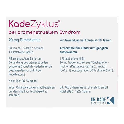 Kadezyklus bei pr&auml;menstruellem Syndrom 20 mg Fta - 3