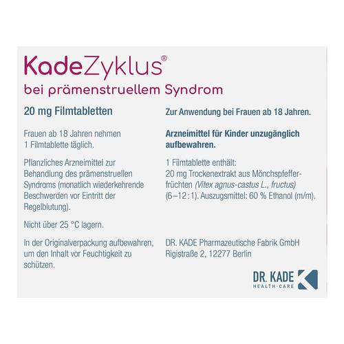 Kadezyklus bei prämenstruellem Syndrom 20 mg Fta - 3