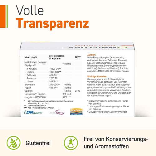 Omniflora Enzym Complex mit Bacillus coagulans Kapseln  - 4
