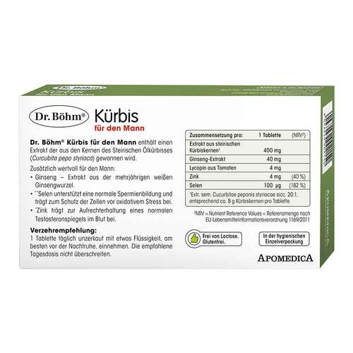 Dr. B&ouml;hm K&uuml;rbis f&uuml;r den Mann Tabletten - 2