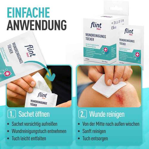 Flint Med Wundreinigungstücher steril 12,5x18 cm - 5