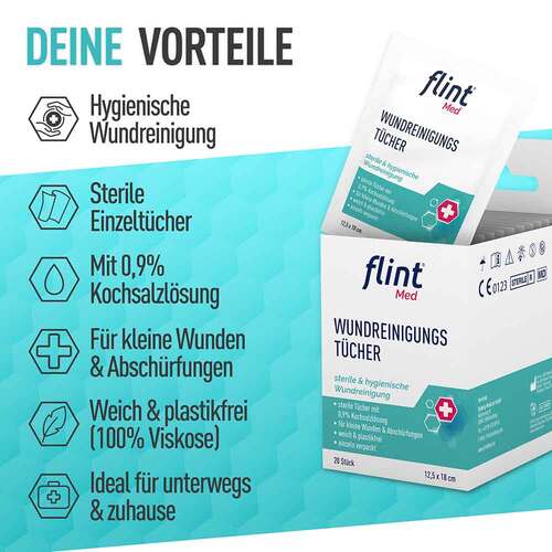 Flint Med Wundreinigungstücher steril 12,5x18 cm - 6