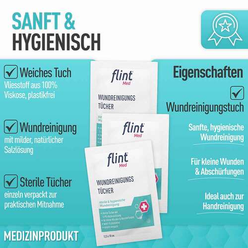 Flint Med Wundreinigungstücher steril 12,5x18 cm - 8