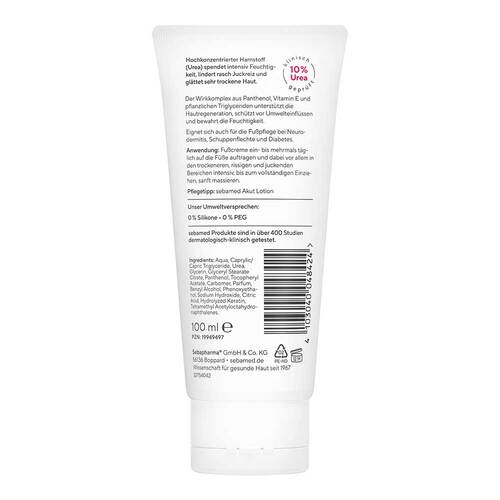 Sebamed Akut Fu&szlig;creme Urea 10% - 2