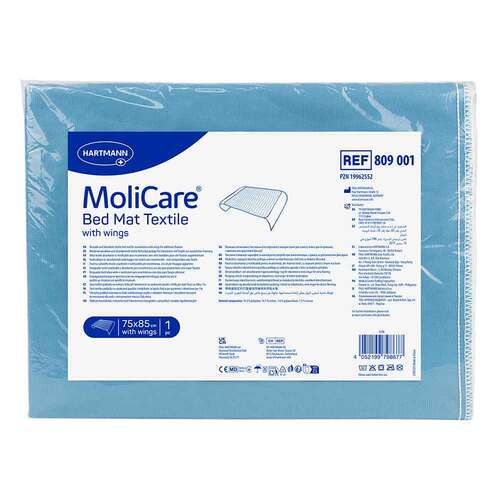Molicare Bed Mat Textile 75x85 cm mit Flügel - 2