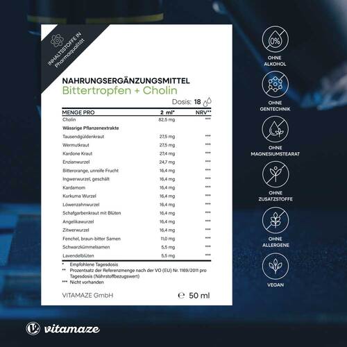 Bitter-Tropfen 15 Kr&auml;uter + Cholin ohne Alkohol - 3