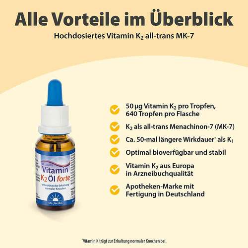 Vitamin K2 &Ouml;l forte 200µg all-trans MK7 Dr. Jacobs - 2