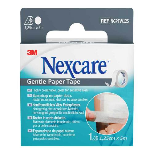 Nexcare Gentle Paper Tape 1,25 cmx5 m weiß Rolle - 1