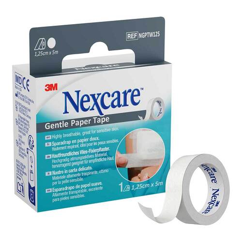 Nexcare Gentle Paper Tape 1,25 cmx5 m weiß Rolle - 4