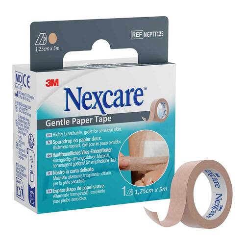 Nexcare Gentle Paper Tape 1,25 cmx5 m tan Rolle - 3