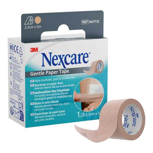 Nexcare Gentle Paper Tape 2,5 cmx5 m tan Rolle - 3
