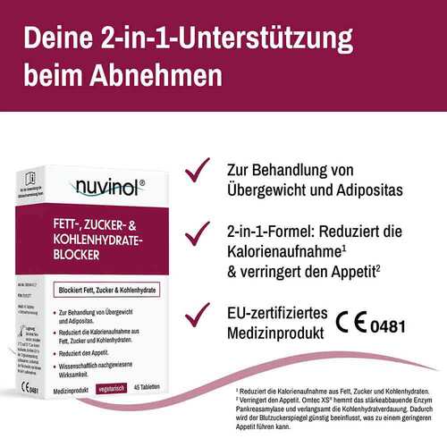 Nuvinol Fett- &amp; Zucker- &amp; Kohlenhydrateblock.Tabletten  - 3