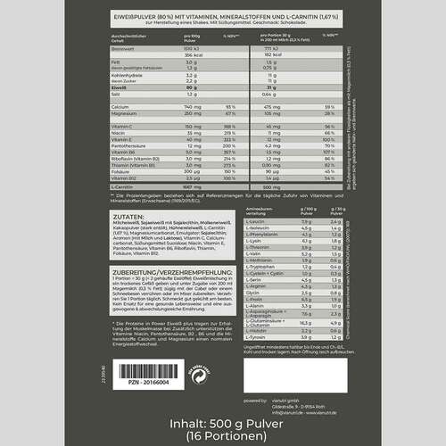 Power Eiweiss plus Protein Shake Pulver Schokolade - 2