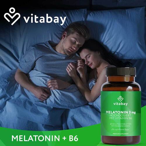 Melatonin Hochdosiert 3 mg + Vitamin B6 vegan Lut. - 2