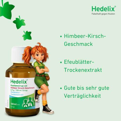 Hedelix Hustensirup mit Himbeer-Kirsch-Geschmack - 4