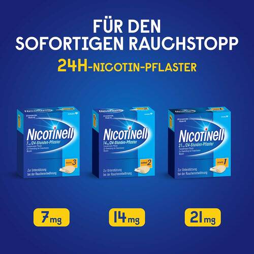 NICOTINELL 14 mg / 24-Stunden- Nikotinpflaster, Pflasterstärke Mittel (2) - 4