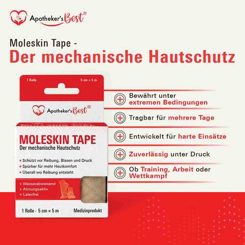 Apothekers Best Moleskin Tape 5 cmx5 m - 6