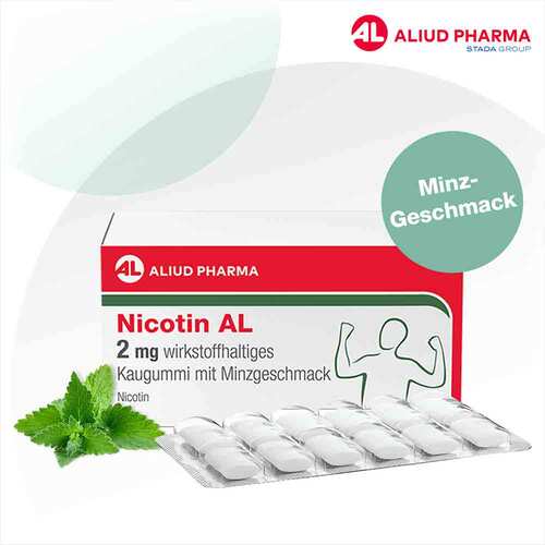 Nicotin AL 2 mg wirkstoffhaltiges Kaugummi mit Minzgeschmack - 2