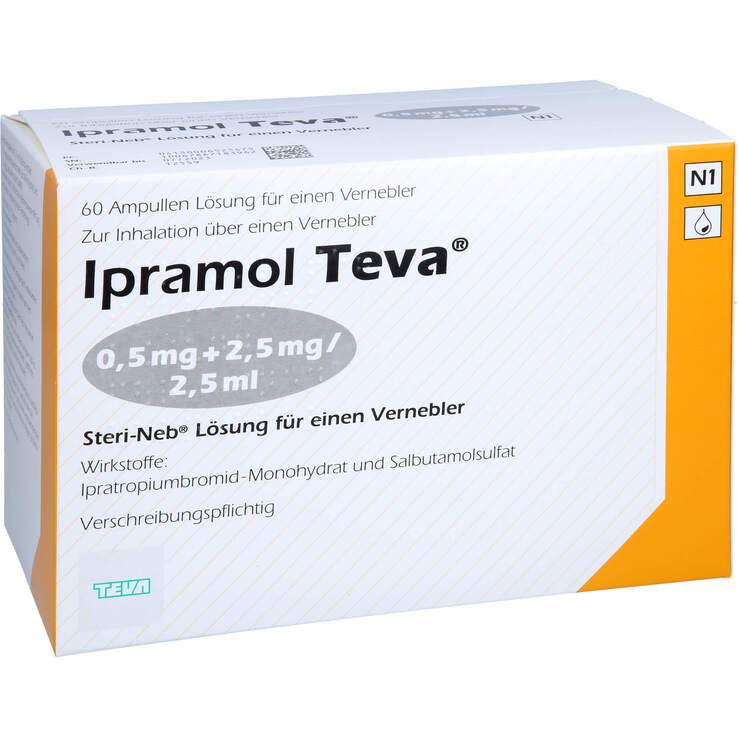 Ipramol Teva 0,5 + 2,5mg / 2,5ml Lösung für Vern.In.Ampulle - 1