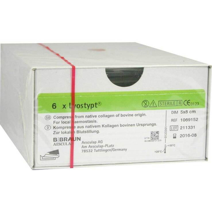 Lyostypt Kollagen Hämostypt.5x8cm Vlies - 1