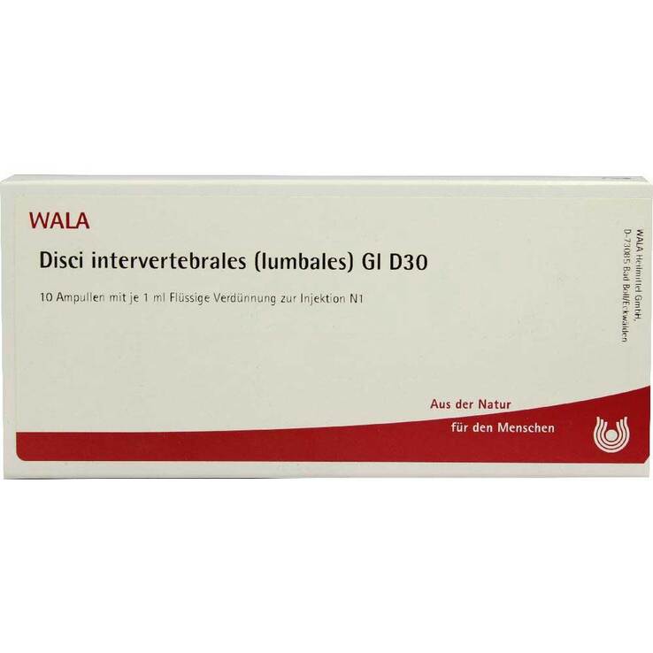 Disci Intervertebralie lumbales GL D 30 Ampullen Inhalt: 10 ml