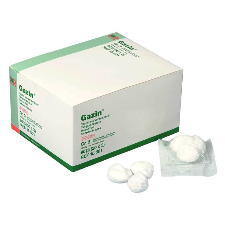 Gazin Tupfer pflaumengroß steril Größe 3 20fädig - 1