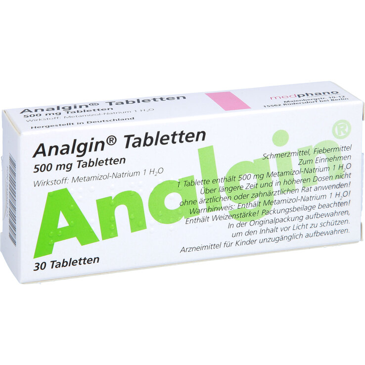 Analgin Tabletten 30 St auf E-Rezept kaufen | APONEO