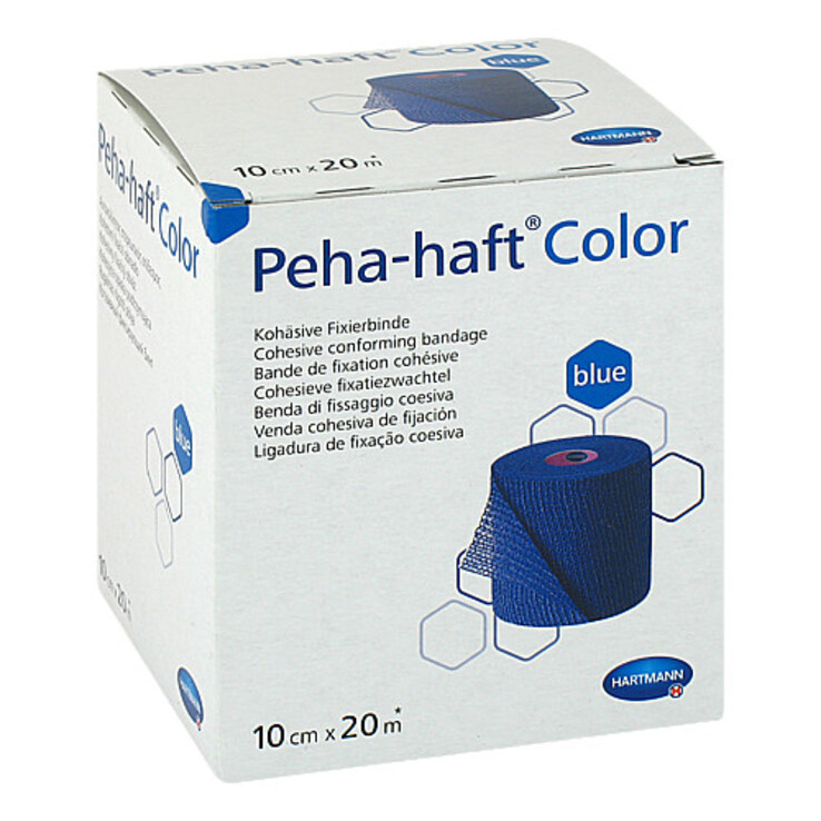 Peha Haft Color Fixierbinde 10cmx20m blau - 1