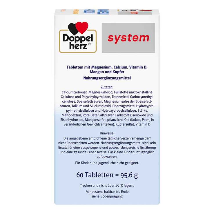 Doppelherz system Magnesium+Calcium+Kupfer und Mangan Tabletten - 4