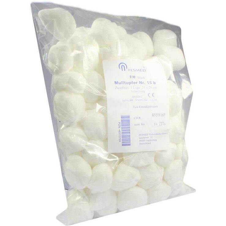 100x Maimed Unsterile Mulltupfer Tupfer gerollt main image 0