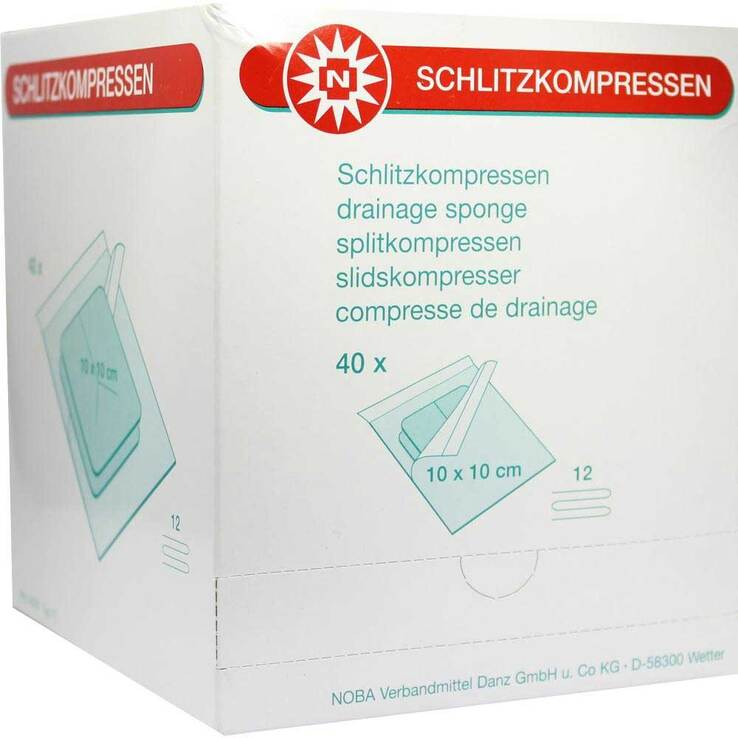 Schlitzkompressen 10x10cm 12 - 1