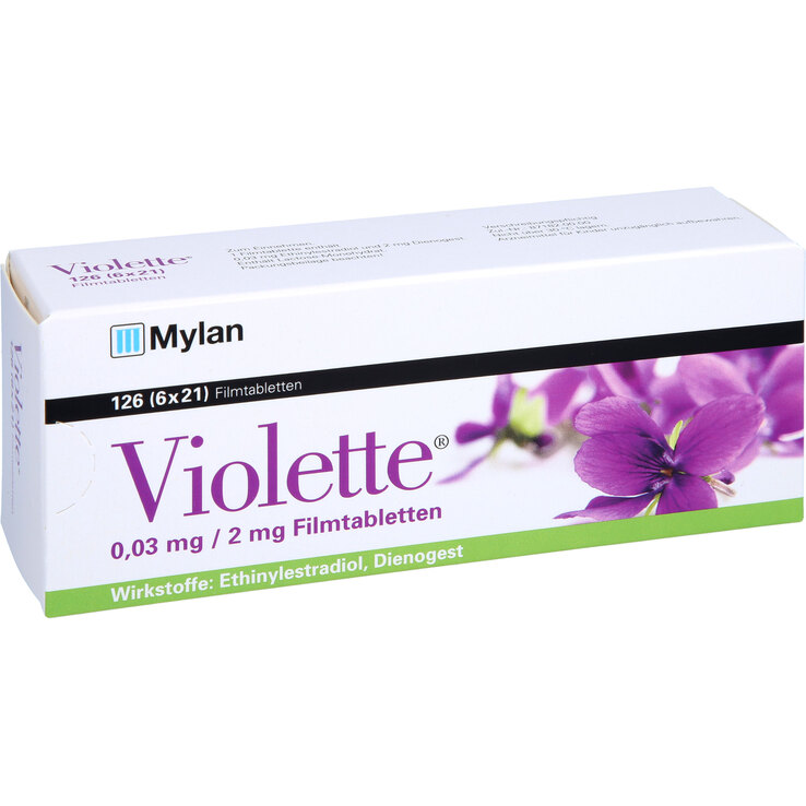 Violette 0,03 mg / 2 mg Filmtabletten 126 St auf E-Rezept kaufen | APONEO