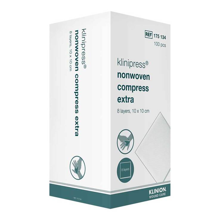 Klinion Vlieskompresse 10x10cm 8lagig unsteril - 1