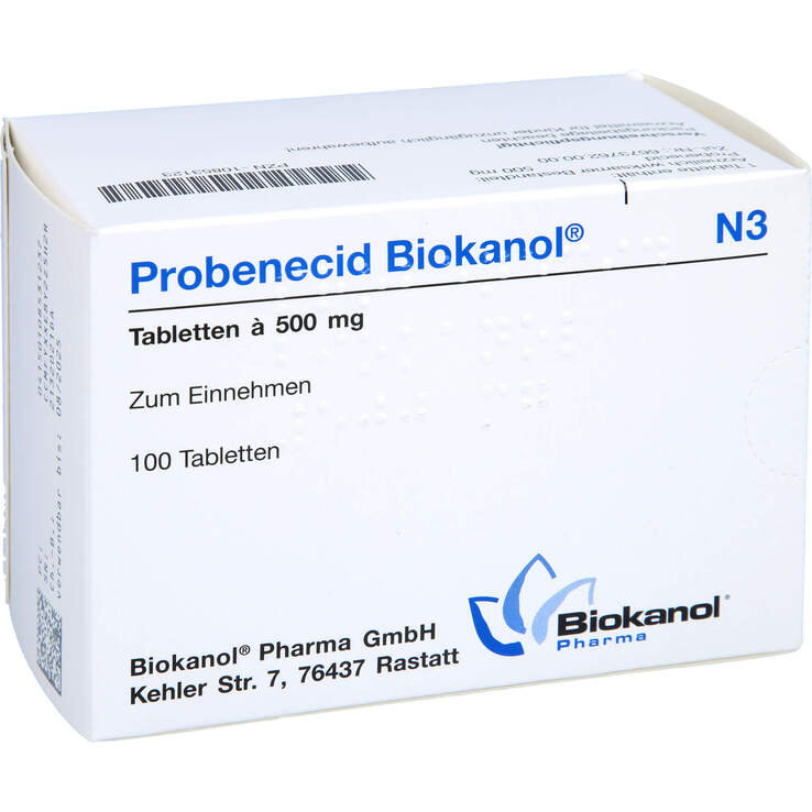 Probenecid Injection Probenecid Biokanol Tabletten 100 St auf E-Rezept kaufen | APONEO