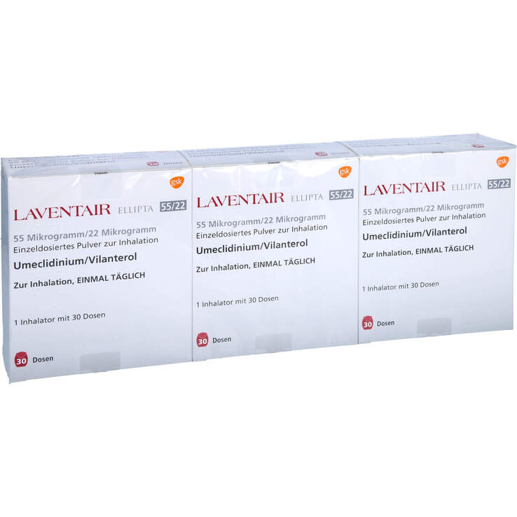 Laventair Ellipta 55 µg / 22 µg Einzeldosis P.z.Inh.30ED - 1