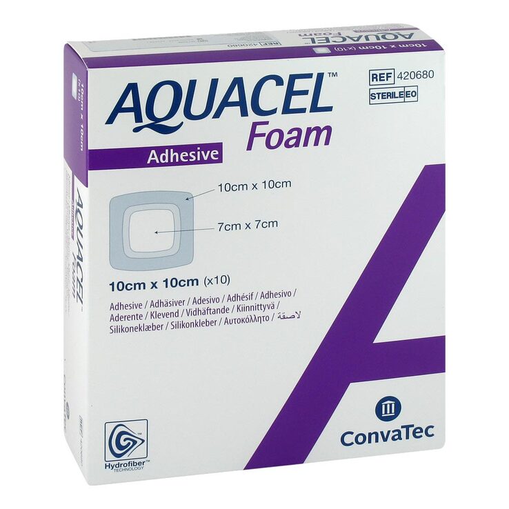 Aquacel Foam adhäsiv 10x10 cm Verband 10 St