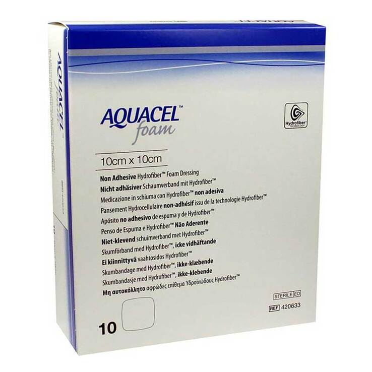 Aquacel Ag Foam nicht adhäsiv 10x10 cm Verband 10 St