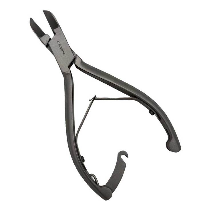 Nagelzange 14 cm gerade Doppelfeder Sperre rostfrei - 3