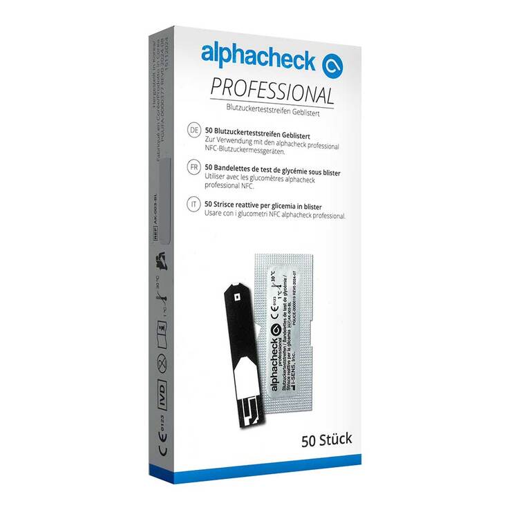 Alphacheck professional Blutzuckerteststreifen geblist. - 1