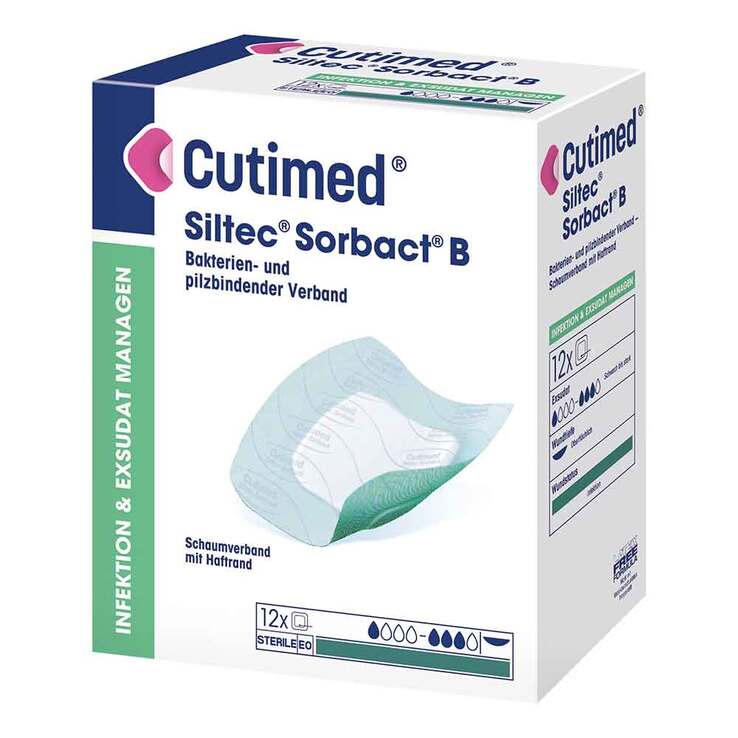 Cutimed Siltec Sorbact PU-Verband 10x10 cm - 1